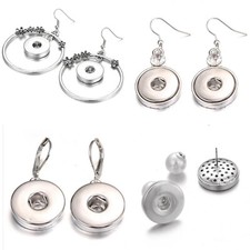 Snap Druckknopf Chunk Schmuck Ohrstecker Ohrhaken Brisuren Rohling Fassung 18 mm