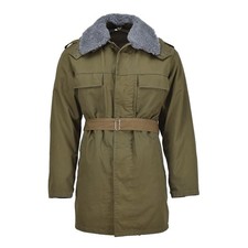 Original Czech Military Parka Mit Gürtel Kunstfellfutter Winterjacke Kapuze