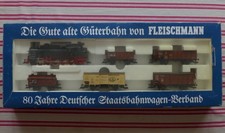 Fleischmann H0 4886, Dampflok-Güterzug-Set, unbespielt wie neu in OVP, DC analog