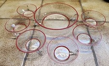 Glasschalen Set Boho Czech Art Deco Bemalte Emaille Podbira Brothers 20er 30er