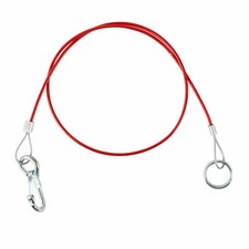 Wohnwagen & Anhänger Abreißseil Rot 100 cm mit Karabiner und Ring, Fangseil