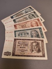 Banknoten 5-100 Mark 1964 DDR