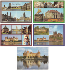 5 Stück DDR Ansichtskarten / Postkarten Dresden & Umgebung - unbeschrieben