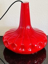 Peill & Putzler Pendelleuchte rot Glas Space Age 60er 70er Vintage Lampe