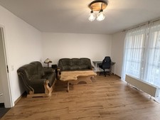 Ledercouch Garnitur Grün, 3 Sitzer, 2Sitzer, Gestell Eiche Echtholz