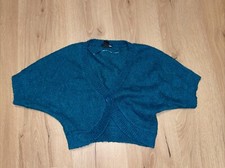 H&M Strick Weste Bolero Petrol Glitzer Gr s 