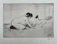 Louis Legrand Signierte nummerierte Original Radierung von 1910 nur 50 Ex - Pipo