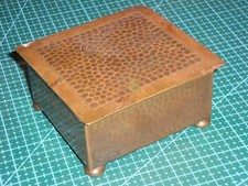 Messing- u. Holz-Dose Deckeldose Holzinlay Schatulle Box Zigaretten o. Kleinkram