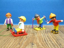 4 Winter Sport Kinder Schlitten Ski Schlittschuhe Figur Playmobil PF296