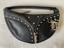 Donatella Versace Damenhandtasche in schwarzem Leder