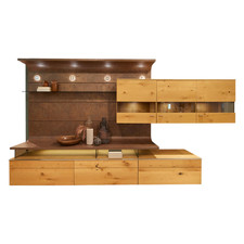 Gwinner Wohnwand Tormine Balkeneiche Natur Absatz Rostoptik Mit LED Beleuchtung