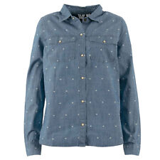 ROXY Damen Jeanshemd ERJWT03341 Used Blau Herzen / S + M / Hemd, Bluse, Jeans