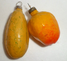 Alter Christbaumschmuck Gurke Erdbeere matt selten