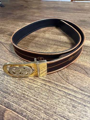 Gucci brauner ledergürtel - gucci,