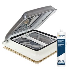 Fiamma Kurbeldachhaube Polar Control Turbo Vent Crystal +Thermostat, Dichtmittel