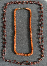 2 er Set Bernsteinketten antik