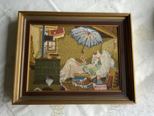 Gobelin-Stickbild - „Der arme Poet“ von Carl Spitzweg - Handgestickt 