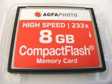 8GB Compact Flash Card HIGH SPEED 233x  ( 8 GB CF Karte ) AGFAPHOTO gebraucht