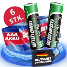 6 x AAA Mikro AKKU Wilhelm Universal Batterien wiederaufladbar 1,2 V HR03
