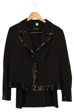 ESCADA Damen Kostüm mit Rock 44/XXL Schwarz Elegant Business Pailletten
