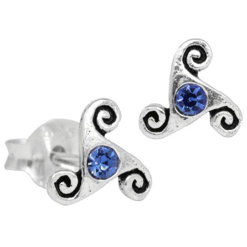 Ohrstecker triskel blauer - ohrstecker,