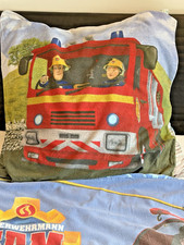 Feuerwehrmann Sam Wendebettwäsche 135x200 + 80x80 cm – flauschig  – Baumwolle