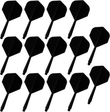 14 Stück Dart Schäfte Flights Zubehör Spiel 2BA Dartfässer Dartscheiben Schwarz