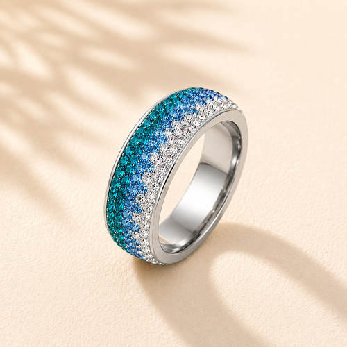 Edelstahl ring silber zirkonia - ring,