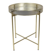 Gold Tablett Metall Couchtisch