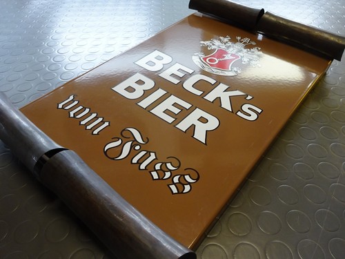 Becks bier altes emailschild - becks,