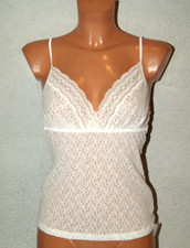 BLEYLE Vintage Unterhemd Top Spaghetti * BH - Trägerhemd weiß Spitze 42