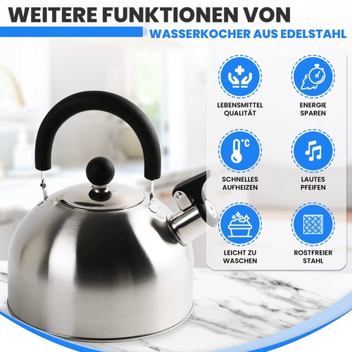 Wasserkessel edelstahl - 2,5l,