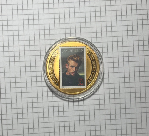 Briefmarkenmünze james dean - -,