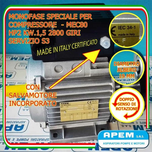 Elektromotor einphasen 2 - hp,