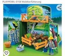 Playmobil 6158 Aufklapp-Spielbox Waldtierfütterung Waldtiere Box für unterwegs