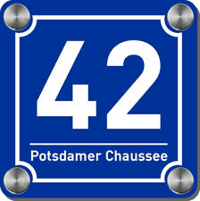 Hausnummer RETRO Hausnummernschild Strassenname Wunschtext & -Farbe BLITZVERSAND