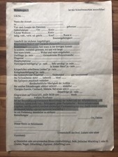 Aufnahmeprotokoll „Irrenanstalt“ NS Zeit. Ca. 1930. Rarität. Original. 3. Reich