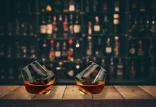 Rollende Whisky-Gläser Designer Whiskey Glas Schwenkglas Bar 430 ml - 2er Set