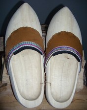 Holzschuhe handgefertigt Lederbesatz Gartenarbeit Kostüm Schuhgröße 20-50