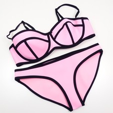TRIANGL Bikini Neopren Pink Schwarz Gr. S Small 