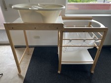 Wickeltisch Geuther Mit Babywanne Rollen ausziehbar, Inkl. Wickelauflage Stoff