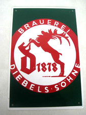Original Brauerei Blechschild "DIEBELS & SÖHNE BIER BRAUEREI" Werbung Schilder