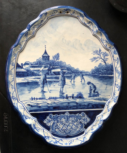 Große fayence wandplakette - große,