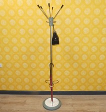 vintage 50er Jahre Garderobenständer Messing Metall Standgarderobe industrial