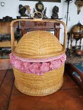 Rattan Korb mit Deckel Vintage Echt Rattan chinesische Hochzeitsbox