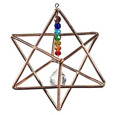 Hängende Merkaba mit Chakra-Kristall