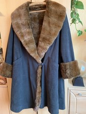 🌟 Nerz Mantel Swinger Alcantara Elegant Braun Schwarz Sehr Leicht Weich L XL