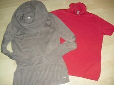 s.Oliver Pullover Rolli Bluhmod rot + 2 Feinstrick Shirts Gr 40   Damen Mädchen