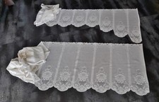 2tlg. Scheibengardine Bistrogardine 280 x 60 / 280 x 60/35 - weiß - Motiv Blume