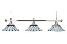 Billardlampe, Memory, weiß-braun, 3 Schirme, Ø 44 cm, 122 cm